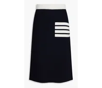 Striped intarsia wool-blend skirt - Blue