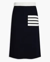 Thom Browne Striped intarsia wool-blend skirt - Blue Blue