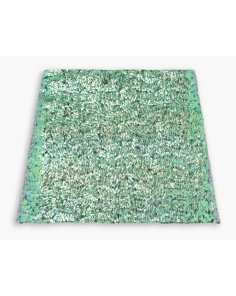 Helmut Lang Sequined mesh mini skirt - Green Green