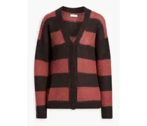 Lily striped mohair-blend cardigan - Brown