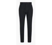 Pinstriped cotton-blend pants - Gray