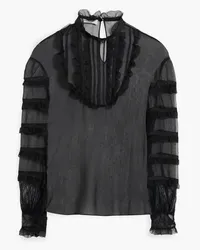 Valentino Garavani Ruffled silk-chiffon blouse - Black Black