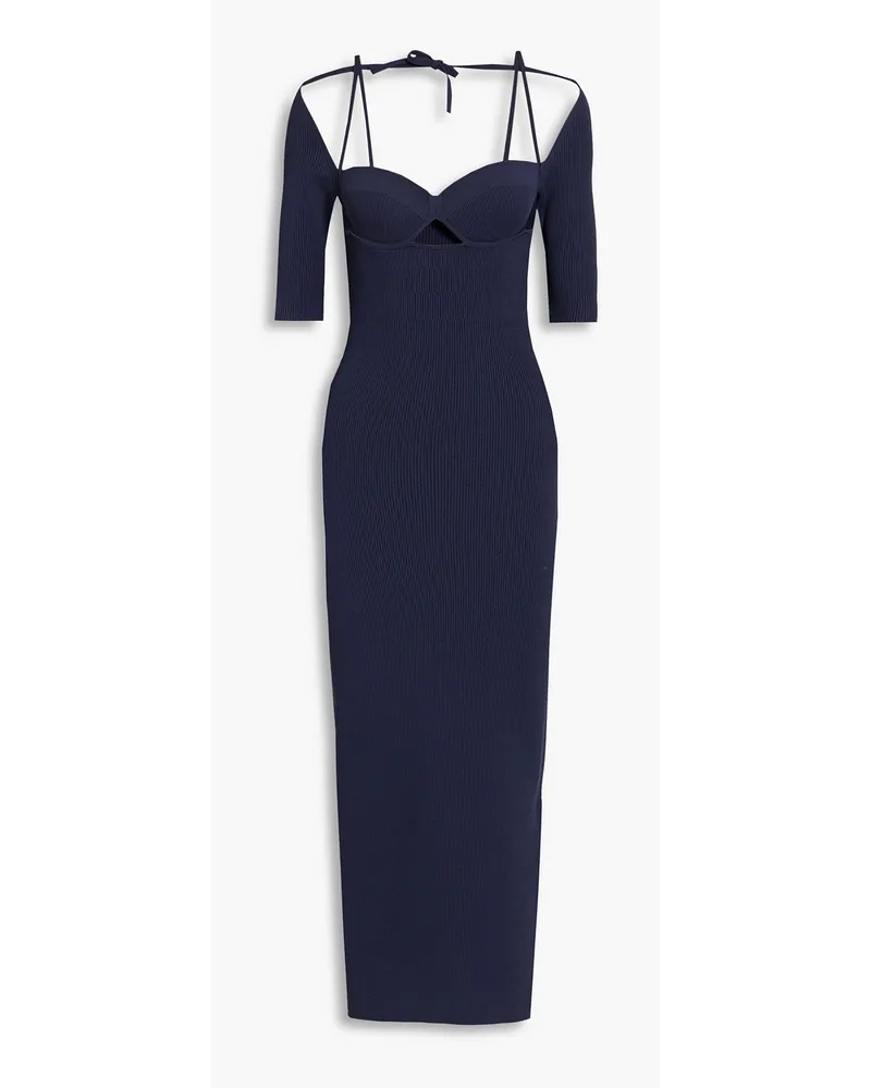 Altuzarra Mareen cutout ribbed-knit maxi dress - Blue Blue