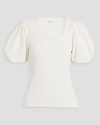 Derek Lam Willa poplin and ribbed stretch-cotton jersey top - White White