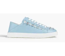Goldie embellished leather sneakers - Blue
