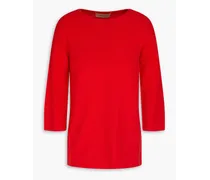 Cotton and cashmere-blend sweater - Red
