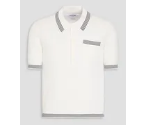 Waffle-knit cotton polo shirt - White
