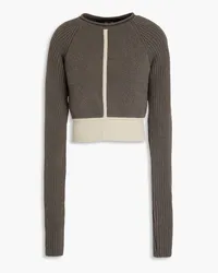 Rick Owens Cropped ribbed cashmere and wool-blend sweater - Neutral Neutral