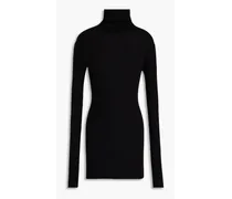 Ribbed wool turtleneck sweater - Black