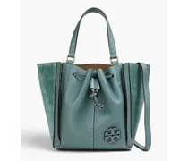 McGraw Dragonfly leather and suede tote - Blue