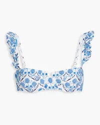 AGUA BENDITA Kiwi Ventura embroidered underwired bikini top - Blue Blue