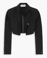 COPERNI Cropped layered tech-jersey and crepe jacket - Black Black