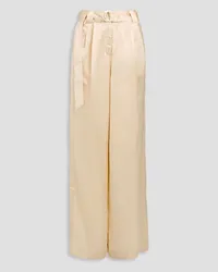 Zimmermann Pleated shantung wide-leg pants - White White