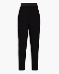 Etro Satin-trimmed wool-blend twill straight-leg pants - Black Black