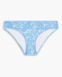 Heidi Klein Paisley-print stretch-piqué low-rise bikini briefs - Blue Blue