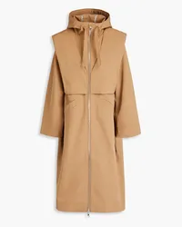 Ganni Twill hooded coat - Neutral Neutral