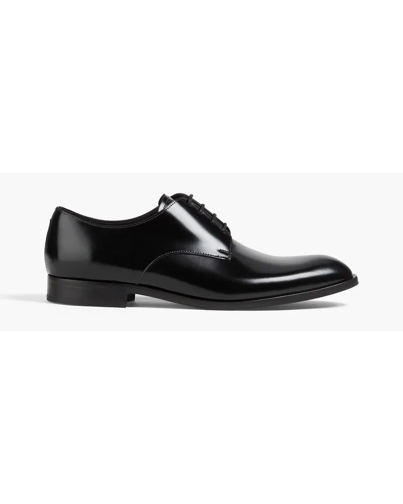 Emporio Armani Glossed leather oxford shoes - Black Black