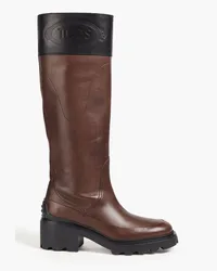 TOD'S Two-tone leather boots - Brown Brown