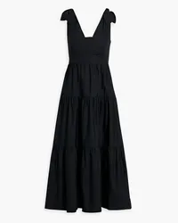 Derek Lam Timothea tiered cotton-poplin midi dress - Black Black