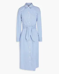 Derek Lam Striped stretch-cotton poplin midi shirt dress - Blue Blue