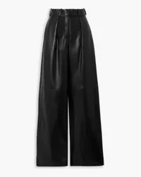 Alexandre Vauthier Leather wide-leg pants - Black Black