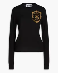 Moschino Embroidered wool sweater - Black Black