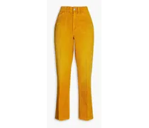 70s Pocket Loose cotton-corduroy flared pants - Yellow