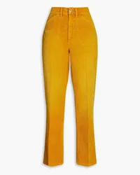 RE/DONE 70s Pocket Loose cotton-corduroy flared pants - Yellow Yellow