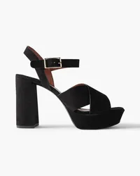 Reformation Myradia suede platform sandals - Black Black