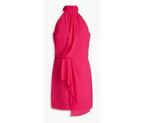 Harlow pleated draped crepe mini dress - Pink