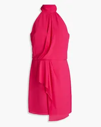 Halston Harlow pleated draped crepe mini dress - Pink Pink