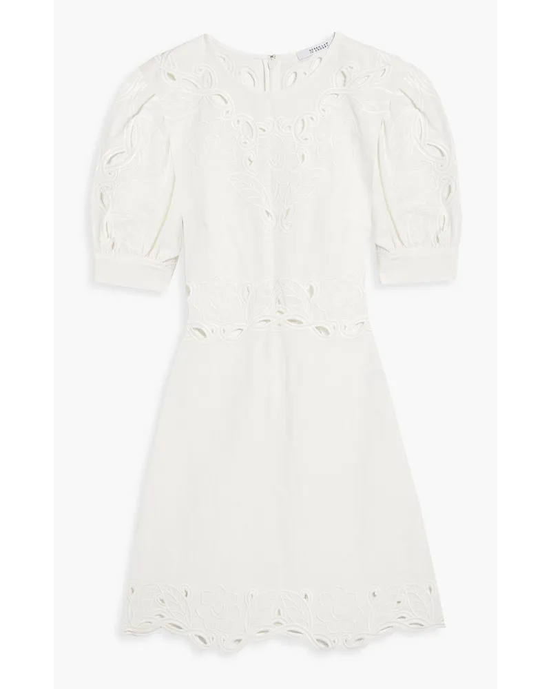 Everett broderie anglaise linen and cotton-blend mini dress - White