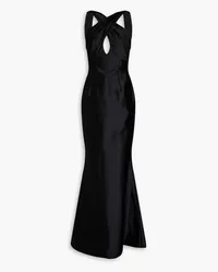 RASARIO Cutout satin gown - Black Black