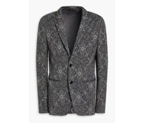 Wool-jacquard blazer - Gray