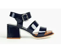 Glossed-leather sandals - Blue