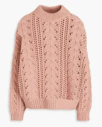 Brunello Cucinelli Cable-knit cashmere and silk-blend turtleneck sweater - Pink Pink