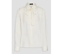 Pussy-bow silk-cady shirt - White