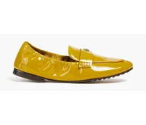 Embellished patent-leather flats - Yellow