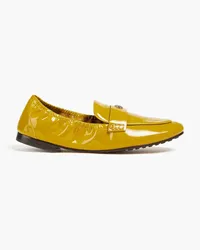 Tory Burch Embellished patent-leather flats - Yellow Yellow