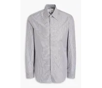 Striped cotton-poplin shirt - Gray