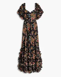 byTiMo Ruffled floral-print chiffon maxi dress - Black Black