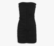 Strapless ruched stretch-jersey dress - Black