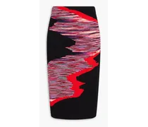 Intarsia wool skirt - Black