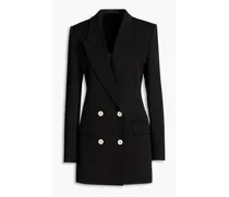 Wool-twill mini tuxedo dress - Black