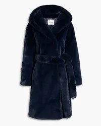 EACH OTHER Oversized faux fur hooded coat - Blue Blue