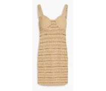 Maressa crocheted cotton-blend mini dress - Neutral