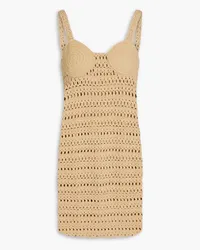 Nanushka Maressa crocheted cotton-blend mini dress - Neutral Neutral