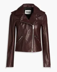 Claudie Pierlot Leather biker jacket - Burgundy Burgundy