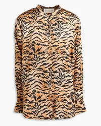 Saloni Bobbi tiger-print silk-satin shirt - Animal print Animal