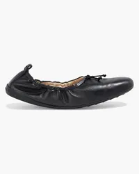 TOD'S Ballerina bow-detailed leather ballet flats - Black Black